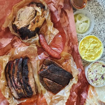 Franklin Barbecue - Assortment of Meat (Pulled Pork, Sausage, Ribs, and Brisket) - Barbeque Near Me - Austin, Texas Franklin Barbecue - Assortment of Meat (Pulled Pork, Sausage, Ribs, and Brisket) - Barbeque Near Me - Austin, Texas
