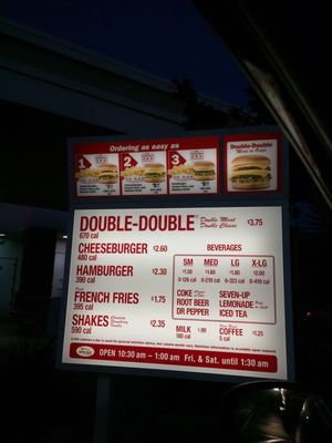 Menu photo 4 In-N-Out Burger Santee, CA