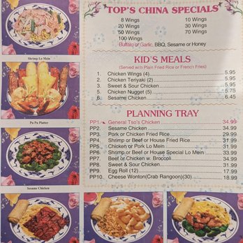 Top's China - Menu 2 Mar 2023 - Chinese Near Me - High Point, North Carolina