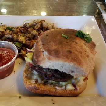 Earth Bistro - Aloha Burger.....didn't look like much but was quite filling. Only finished half. - Pizza Near Me - Temecula, California Earth Bistro - Aloha Burger.....didn't look like much but was quite filling. Only finished half. - Pizza Near Me - Temecula, California