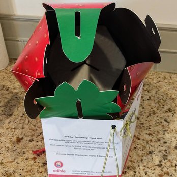 Edible Arrangements - strawberry box unfolds with card - Gift Shops Near Me - Glen Cove, New York