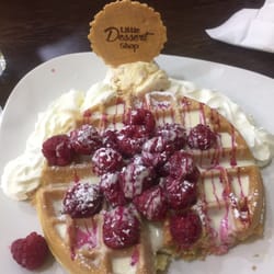 Little Dessert Shop - A waffle dish was meant to raspberry & white chocolate, not sure what happened to the chocolate. Was okay Full review to follow