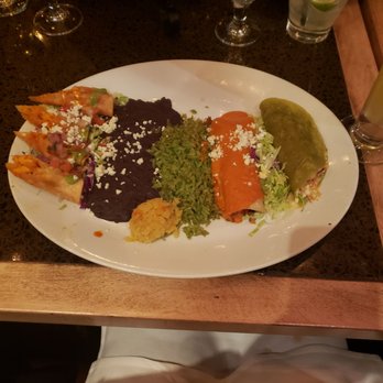 Sinigual - trio platter: fish taco, taquitos, and something else - Mexican Near Me - Manhattan, New York