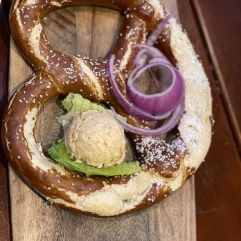 Max Bratwurst und Bier - Big pretzel with a cheese spread always hits the spot - German Near Me - Astoria, New York Max Bratwurst und Bier - Big pretzel with a cheese spread always hits the spot - German Near Me - Astoria, New York