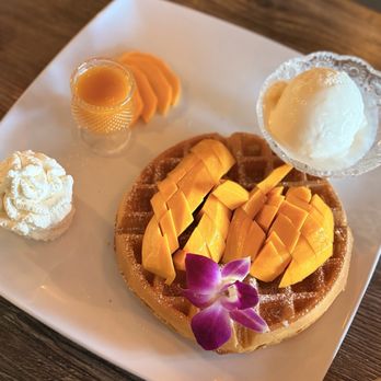 Butterfly Pea Cafe - Mango Waffle - Creperies Near Me - Los Angeles, California Butterfly Pea Cafe - Mango Waffle - Creperies Near Me - Los Angeles, California