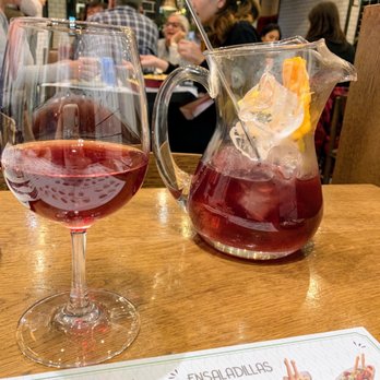 Tapa Tapa - Sangria came with a huge block of ice. Wasn't much drink left after that. Good though. - Tapas Bars Near Me - Madrid, M Tapa Tapa - Sangria came with a huge block of ice. Wasn't much drink left after that. Good though. - Tapas Bars Near Me - Madrid, M