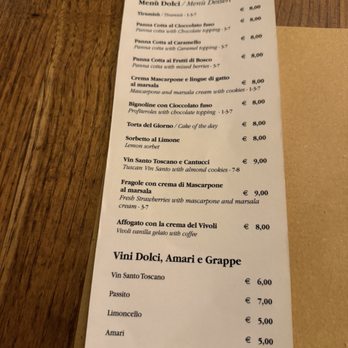 Osteria del Cinghiale Bianco - Dessert menu - Tuscan Near Me - Florence, FI