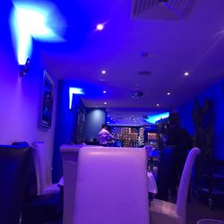 Shakils Champagne Bar & Indian Restaurant - Very blue inside but nice atmosphere