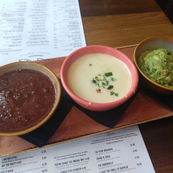 RuRu's Tacos + Tequila - Three amigos app (salsa, queso, guac)- $14, but apps are half price during happy hour. - Tex-Mex Near Me - Charleston, South Carolina RuRu's Tacos + Tequila - Three amigos app (salsa, queso, guac)- $14, but apps are half price during happy hour. - Tex-Mex Near Me - Charleston, South Carolina