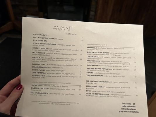 Menu photo 3 Avanti Restaurant Santa Cruz, CA Menu photo 3 Avanti Restaurant Santa Cruz, CA