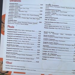 El Horno de Leña - English Menu
