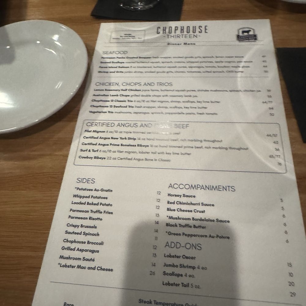 ChopHouse Thirteen - Menu - Bars Near Me - Jacksonville, Florida