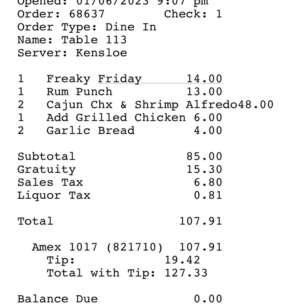 Nouveau Bar & Grill - Jonesboro - Undeserved mandatory gratuity and misinformed additional tips - Bars Near Me - Jonesboro, Georgia