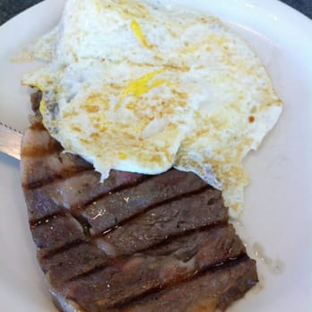 Liliha Bakery - 6oz ribeye with eggs. I substituted the rice for more of that awesome butter roll. - Bakeries Near Me - Honolulu, Hawaii Liliha Bakery - 6oz ribeye with eggs. I substituted the rice for more of that awesome butter roll. - Bakeries Near Me - Honolulu, Hawaii