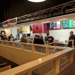 Rapid Fired Pizza - The selection line.