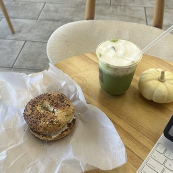 Soulsweets Coffee - einspanner matcha latte and everything bagel - Coffee & Tea Near Me - Glendale, California Soulsweets Coffee - einspanner matcha latte and everything bagel - Coffee & Tea Near Me - Glendale, California
