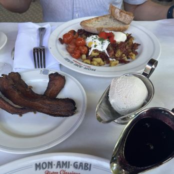 Mon Ami Gabi - Must add the side of Crispy Date - Glazed Bacon - French Near Me - Las Vegas, Nevada Mon Ami Gabi - Must add the side of Crispy Date - Glazed Bacon - French Near Me - Las Vegas, Nevada