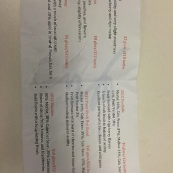 Early Mountain Vineyards - Wine tasting list. - Wineries Near Me - Madison, Virginia