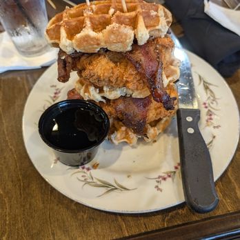 The Highlander Public House - Chicken and waffles. Beware, this is a *robust* meal. - Burgers Near Me - Camdenton, Missouri The Highlander Public House - Chicken and waffles. Beware, this is a *robust* meal. - Burgers Near Me - Camdenton, Missouri
