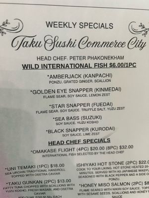 Menu photo 1 Taku Sushi Commerce City, CO Menu photo 1 Taku Sushi Commerce City, CO