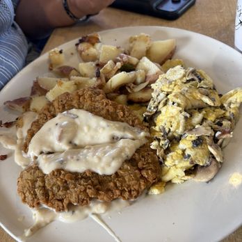 Annia's Kitchen - We shared the Chicken Fried Steak and took some home. Love the added mushrooms to the eggs! - American Near Me - El Monte, California Annia's Kitchen - We shared the Chicken Fried Steak and took some home. Love the added mushrooms to the eggs! - American Near Me - El Monte, California