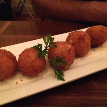 Malt - Loaded Potato Croquettes. Small plate app. Yum! Hot and cheesy! - New American Near Me - Newport, Rhode Island Malt - Loaded Potato Croquettes. Small plate app. Yum! Hot and cheesy! - New American Near Me - Newport, Rhode Island