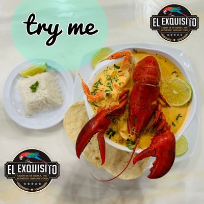 Photo of El Exquisito Restaurant - Kenner, LA, US. Sopa de mariscos con langosta