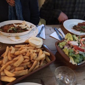 Van Kerkwijk - With every meal, fries and salad! In the background, amazing chicken curry and veal. - Cafes Near Me - Amsterdam, New Hampshire