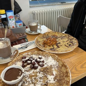 PANCAKES Amsterdam - The sweet chocolate cherry Dutch pancake and the savory Dutch pancake with chicken, onion and cheese. - Pancakes Near Me - Amsterdam, New Hampshire PANCAKES Amsterdam - The sweet chocolate cherry Dutch pancake and the savory Dutch pancake with chicken, onion and cheese. - Pancakes Near Me - Amsterdam, New Hampshire