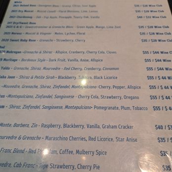 Fazeli Cellars Winery - One of the menus - Wineries Near Me - Temecula, California