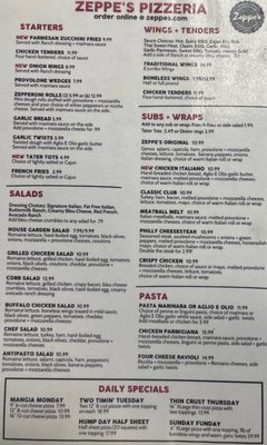 Menu photo 1 Zeppe's Pizzeria Bedford, OH Menu photo 1 Zeppe's Pizzeria Bedford, OH