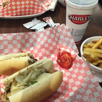 Charleys Cheesesteaks - So it's called "Charley's Philly Steaks".. this is my veggie steak with fries and a drink! Reasonably priced too - Fast Food Near Me - Mississauga, Ontario