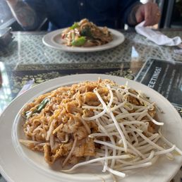 Phad Thai and Phad Kee Mao (Drunken Noodles) with chicken Phad Thai and Phad Kee Mao (Drunken Noodles) with chicken