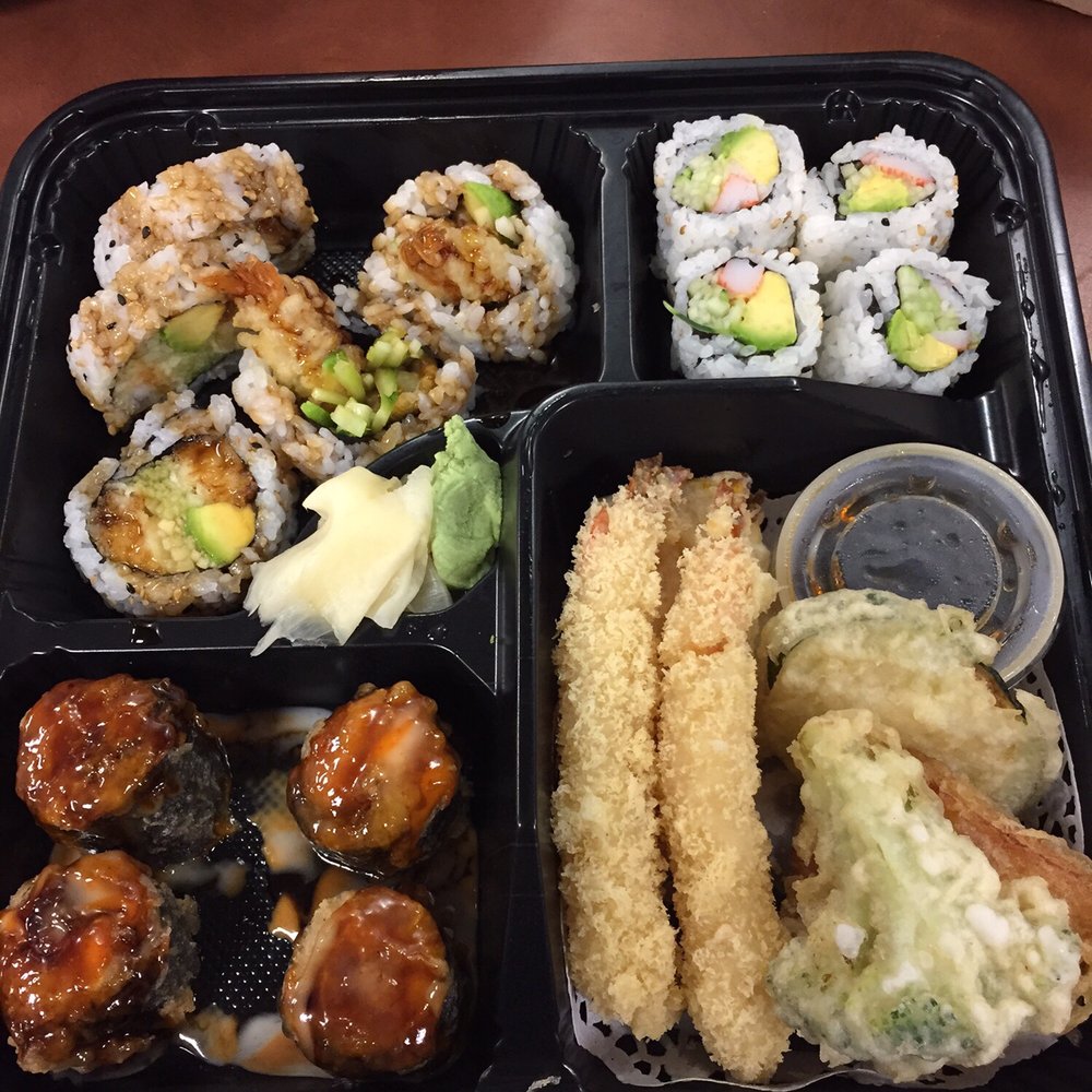 Bonsai - Dinner Bento Box--Shrimp Tempura Roll, California Roll, Teriyaki Roll and Shrimp/Vegetable Tempura--Yum! - Japanese Near Me - Bristol, Connecticut Bonsai - Dinner Bento Box--Shrimp Tempura Roll, California Roll, Teriyaki Roll and Shrimp/Vegetable Tempura--Yum! - Japanese Near Me - Bristol, Connecticut