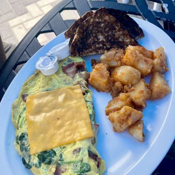 Deerfield Beach Cafe - Omelette. Burnt toast and undercooked potatoes. - Breakfast & Brunch Near Me - Deerfield Beach, Florida Deerfield Beach Cafe - Omelette. Burnt toast and undercooked potatoes. - Breakfast & Brunch Near Me - Deerfield Beach, Florida