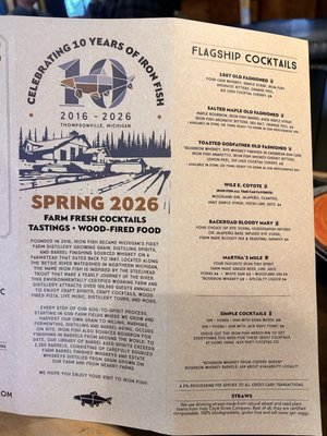 Menu photo 1 Iron Fish Distillery Thompsonville, MI Menu photo 1 Iron Fish Distillery Thompsonville, MI