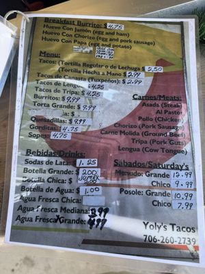 Menu photo 1 Yoly's Tacos Dalton, GA Menu photo 1 Yoly's Tacos Dalton, GA