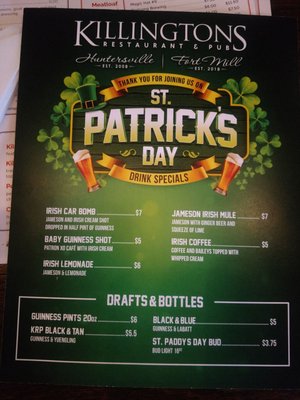 Menu photo 1 Killingtons Restaurant & Pub - Fort Mill Fort Mill, SC