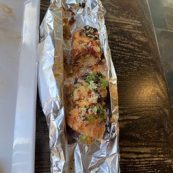 Harumi - This is the Oh. My. God roll... held over fire at the table for a charred flavor... OMg is right, so many flavors. - Japanese Near Me - Phoenix, Arizona