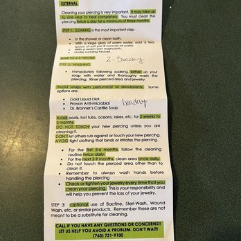 Body Piercing By Tracy - Cleaning instructions - Piercing Near Me - Oceanside, California Body Piercing By Tracy - Cleaning instructions - Piercing Near Me - Oceanside, California