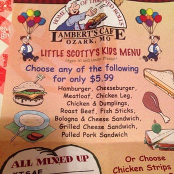 Lambert's Cafe - Ozark - Kids menu - American Near Me - Ozark, Missouri