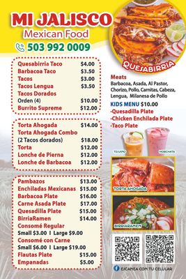 Menu photo 1 Mi Jalisco Cornelius, OR