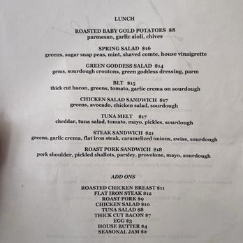 Façade Bakery - Back of the menu - Bakeries Near Me - Coral Gables, Florida