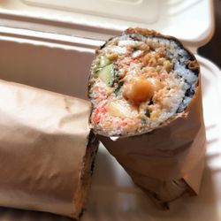 Crab and Shrimp Tempura Poké Burrito