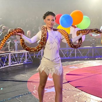 Circus Vargas - It looks very real, but it's actually a stuffed Boa Constrictor - Performing Arts Near Me - Temecula, California
