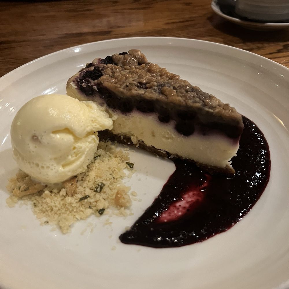 The Foundry Restaurant - Blueberry Crumb Cheesecake - American Near Me - Manchester, New Hampshire The Foundry Restaurant - Blueberry Crumb Cheesecake - American Near Me - Manchester, New Hampshire