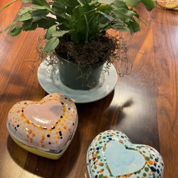Happy Hands Art & Pottery - Evie & Freddys Valentine's Day heart jewelry boxes