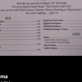 Mama Di Roma - Menu I ordered from that I got from the  Restaurant Facebook page - Pizza Near Me - Fairmont, West Virginia