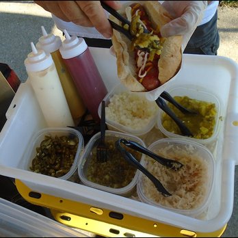 The Dog Spot - Condiments and toppings are stored in an ice chest and are amazingly fresh. - Hot Dogs Near Me - Roseville, California