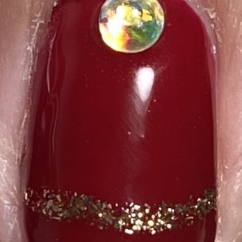 Sassy Nails - Cuticle edge is not clean and the glitter line isn't solid or neatly drawn - Nail Salons Near Me - Tustin, California Sassy Nails - Cuticle edge is not clean and the glitter line isn't solid or neatly drawn - Nail Salons Near Me - Tustin, California